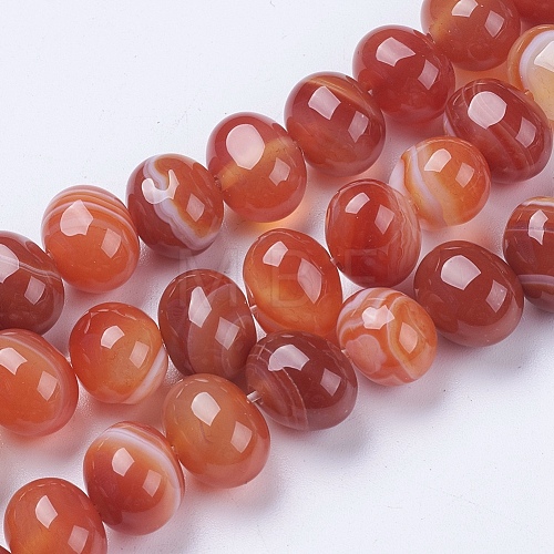 Natural Striped Agate/Banded Agate Beads Strands G-I198D-B-05-1