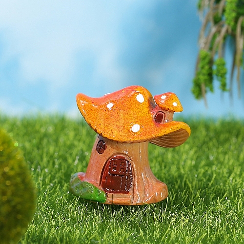 Mushroom House Resin Craft Moss Micro Landscape Decoration PW-WG30077-01-1