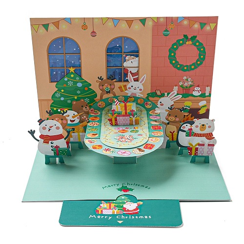 3D Pop Up Paper Greeting Card AJEW-P124-G02-1