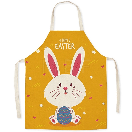 Cute Easter Rabbit Pattern Polyester Sleeveless Apron PW-WG98916-21-1