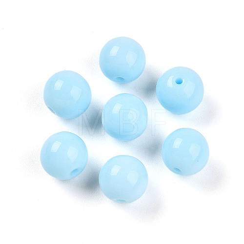 Opaque Solid Color Glass Beads GLAA-N007-10mm-A12-1