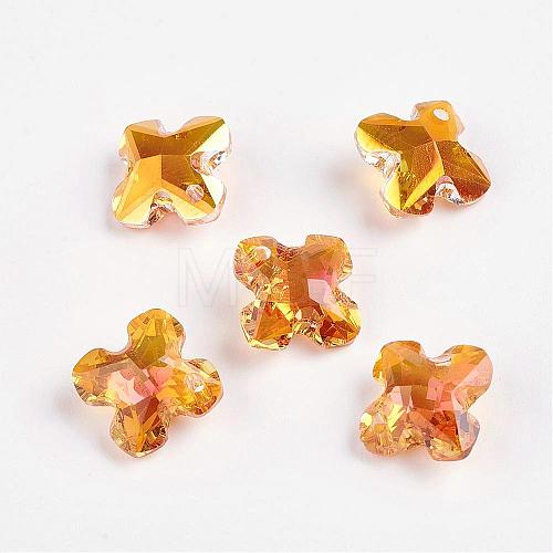 Faceted K9 Glass Charms EGLA-P026-A04-1