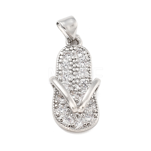 Rack Plating Brass Micro Pave Cubic Zirconia Pendants KK-D359-32P-1