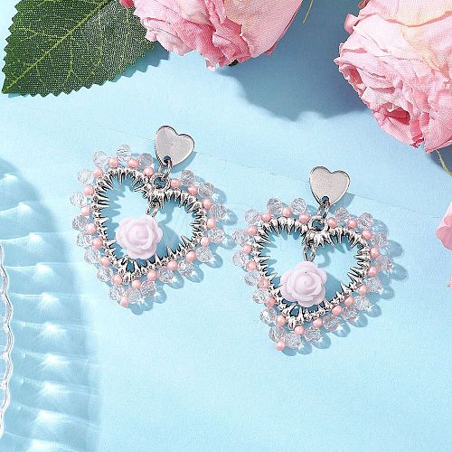 Alloy Glass Stud Earrings EJEW-MZ00372-02-1