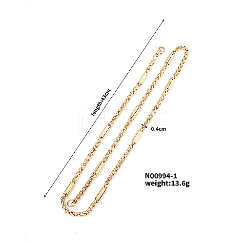 Stainless Steel Wheat Chain Necklaces for Trendy Street Style Fashion JK6296-1-1