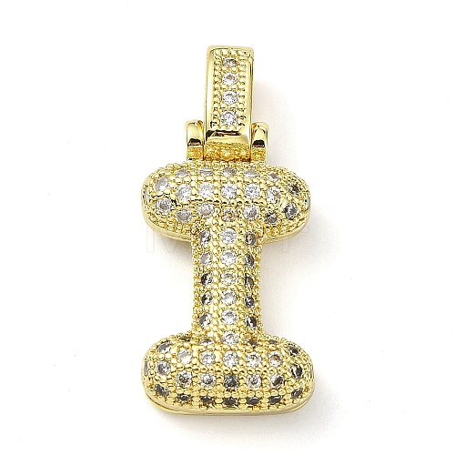 Brass Micro Pave Clear Cubic Zirconia Pendants KK-M279-01G-I-1