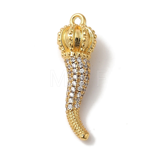 Rack Plating Brass Micro Pave Cubic Zirconia Pendant KK-A229-03E-G-1